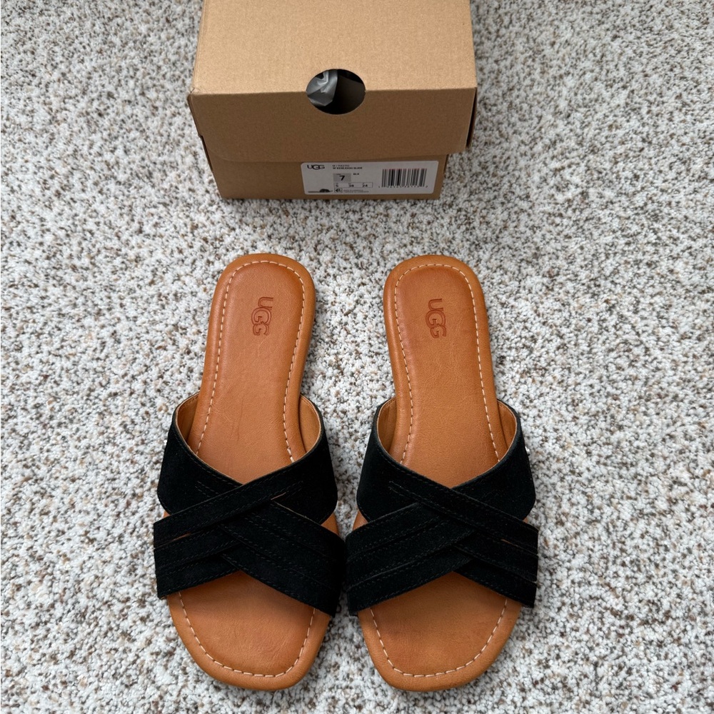 UGG Women’s Kenleigh Slide Size 7 NIB Black Suede
